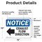 Signmission Exhaust Flow Direction (Left Arrow) Sign With Symbol, 14 in W x Rectangle, Vinyl Decal OS-2PACK-NS-D-1014-L-12214 - alternate 2